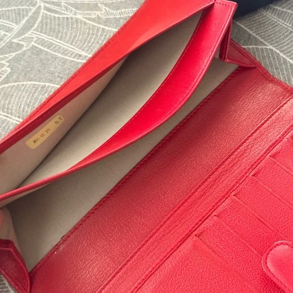 Red Leather Camellia Wallet